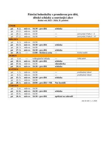 Páteční bohoslužby.